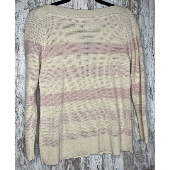 Market & Spruce Sweater Womens Small Petite Pink Tawnee Waffle Stitch Pullover - Picture 7 of 12